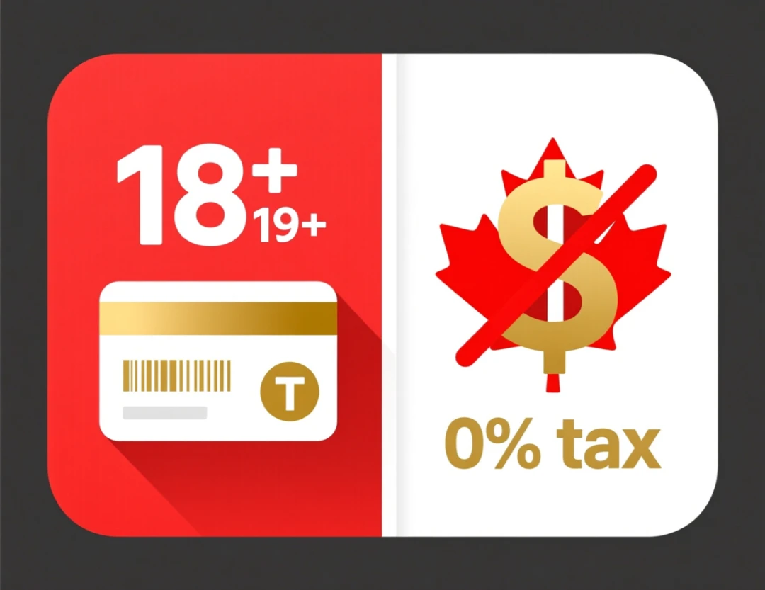 Canadian sports betting age requirements and tax-free winnings information icon