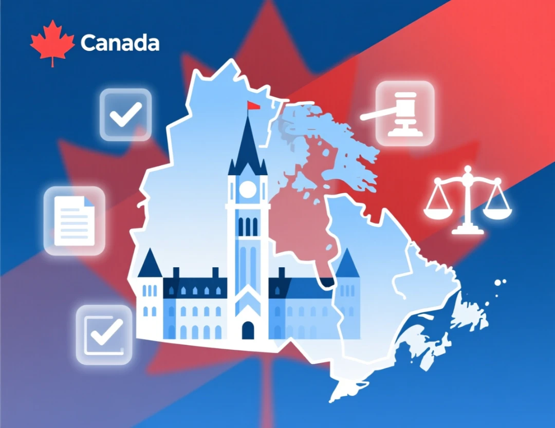 Canadian legal framework for sports betting with Parliament Hill and regulatory symbols
